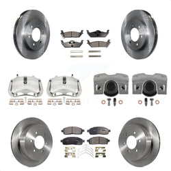 Front Rear Disc Brake Caliper Rotors And Semi-Metallic Pads Kit (10Pc) For Ford F-150 Lincoln Mark LT 4WD KC8-101269P