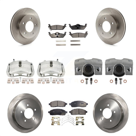 Front Rear Disc Brake Caliper Rotors And Semi-Metallic Pads Kit (10Pc) For 2004 Ford F-150 4WD With 5 Lug Wheels 11th Digit Of Vin Is C KC8-101271P by Transit Auto