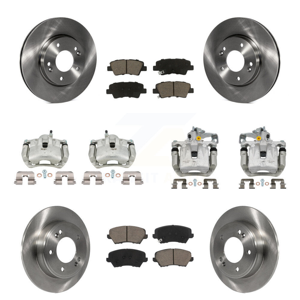 Front Rear Brake Caliper Rotors & Ceramic Pad Kit (10Pc) For Kia Forte Hyundai Forte5 GT KC8-101272C