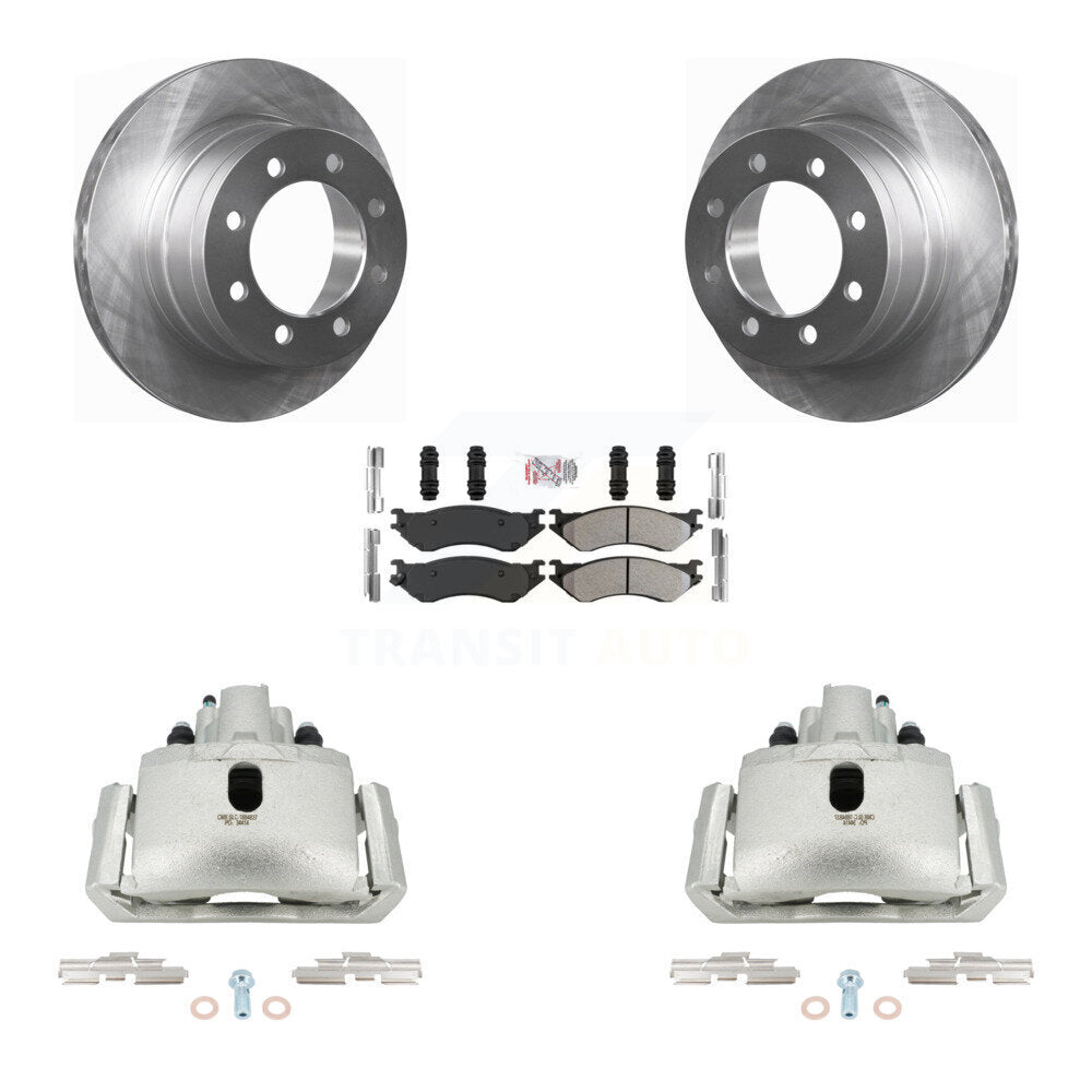 Rear Disc Brake Caliper Rotor Semi-Metallic Pad Kit For Dodge Ram 1500 With 8 Lug Wheels KC8-101272N