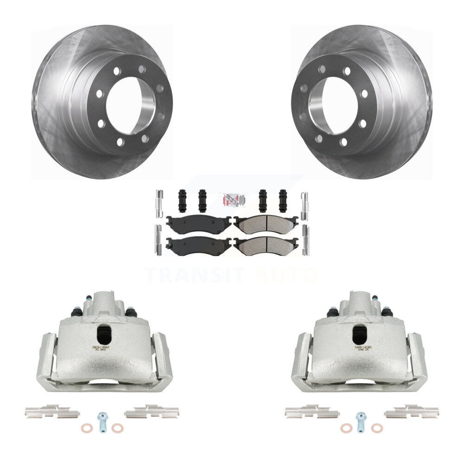 Rear Disc Brake Caliper Rotor Semi-Metallic Pad Kit For Dodge Ram 1500 With 8 Lug Wheels KC8-101272N