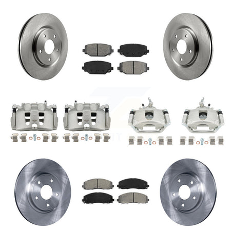 Front Rear Brake Caliper Rotors Semi-Metallic Pad Kit (10Pc) For 2014-2020 Dodge Journey KC8-101272S