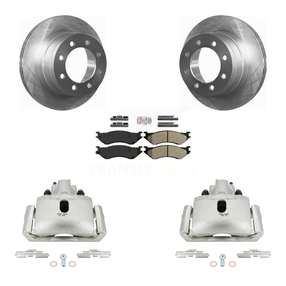Rear Disc Brake Caliper Rotor Semi-Metallic Pad Kit For Dodge Ram 1500 With 8 Lug Wheels KC8-101273N