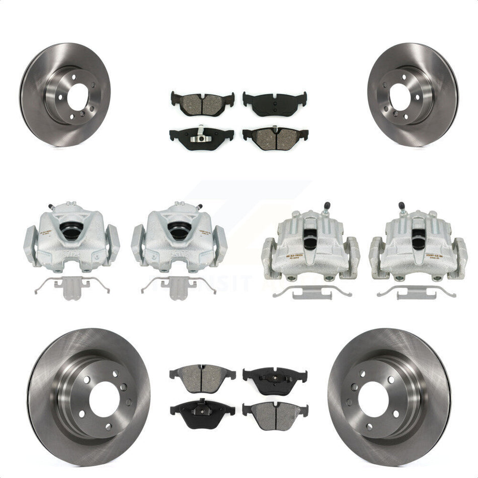 Front Rear Disc Brake Caliper Rotors And Semi-Metallic Pads Kit (10Pc) For BMW 328i 323i KC8-101274S by Transit Auto