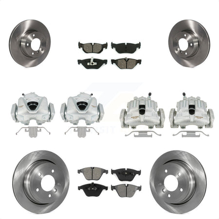 Front Rear Disc Brake Caliper Rotors And Semi-Metallic Pads Kit (10Pc) For BMW 328i xDrive X1 328xi KC8-101275S by Transit Auto