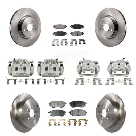 Front Rear Disc Brake Caliper Rotors And Ceramic Pads Kit (10Pc) For Subaru WRX KC8-101275T