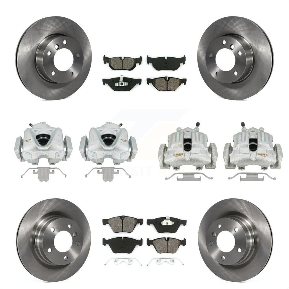 Front Rear Disc Brake Caliper Rotors And Semi-Metallic Pads Kit (10Pc) For BMW 328i 323i KC8-101276S by Transit Auto