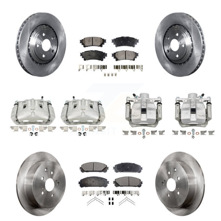 Front Rear Disc Brake Caliper Rotor Semi-Metallic Pad Kit (10Pc) For Toyota Sienna Lexus KC8-101278P