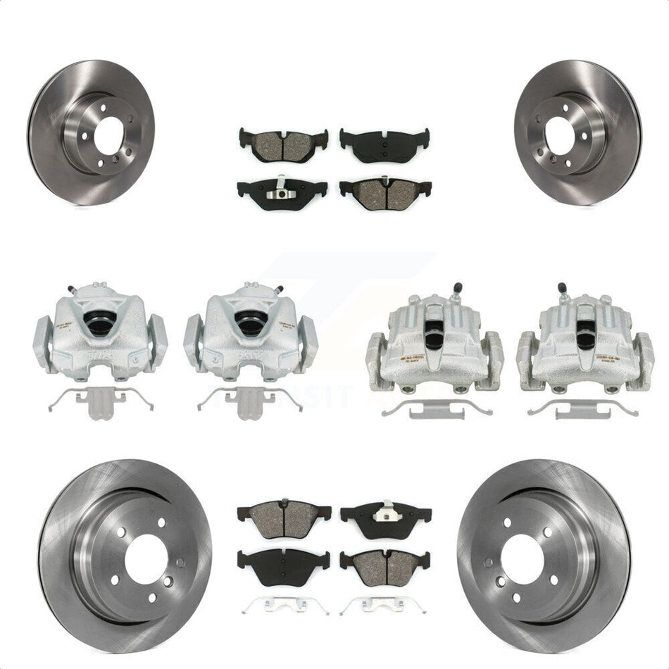 Front Rear Disc Brake Caliper Rotors And Semi-Metallic Pads Kit (10Pc) For 2008 BMW 328xi To 08 07 KC8-101279S by Transit Auto