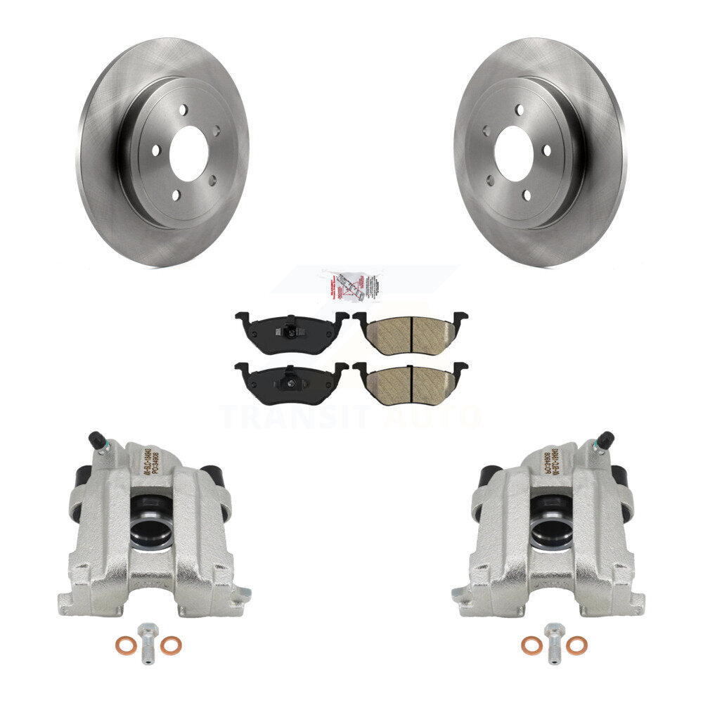 Rear Brake Caliper Rotor And Semi-Metallic Pad Kit For Ford Escape Mazda Tribute Mercury KC8-101280N