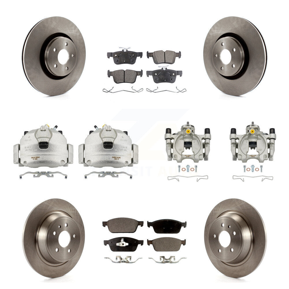 Front Rear Disc Brake Caliper Rotors And Semi-Metallic Pads Kit (10Pc) For Lincoln MKC KC8-101281P