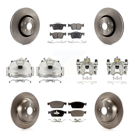 Front Rear Disc Brake Caliper Rotors And Semi-Metallic Pads Kit (10Pc) For Lincoln MKC KC8-101281P
