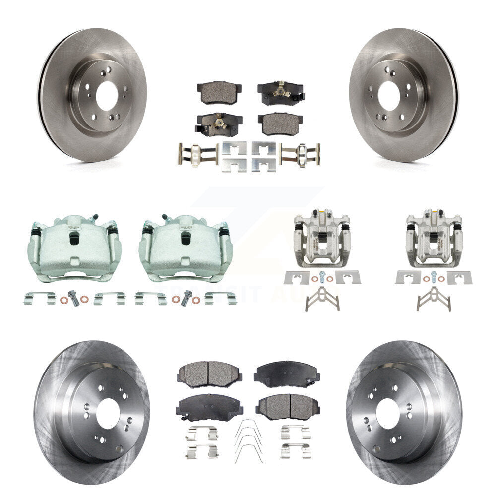 Front Rear Disc Brake Caliper Rotors Ceramic Pad Kit (10Pc) For 2012-2016 Honda CR-V FWD KC8-101282T