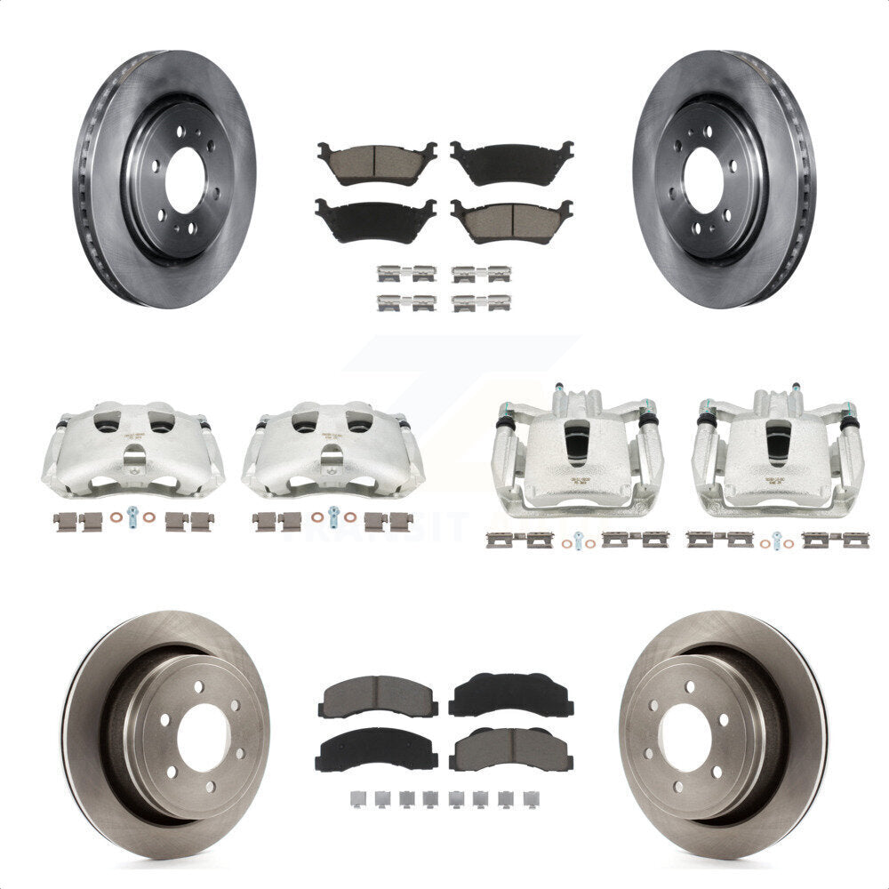 Front Rear Disc Brake Caliper Rotors And Ceramic Pads Kit (10Pc) For Ford F-150 KC8-101283C by Transit Auto