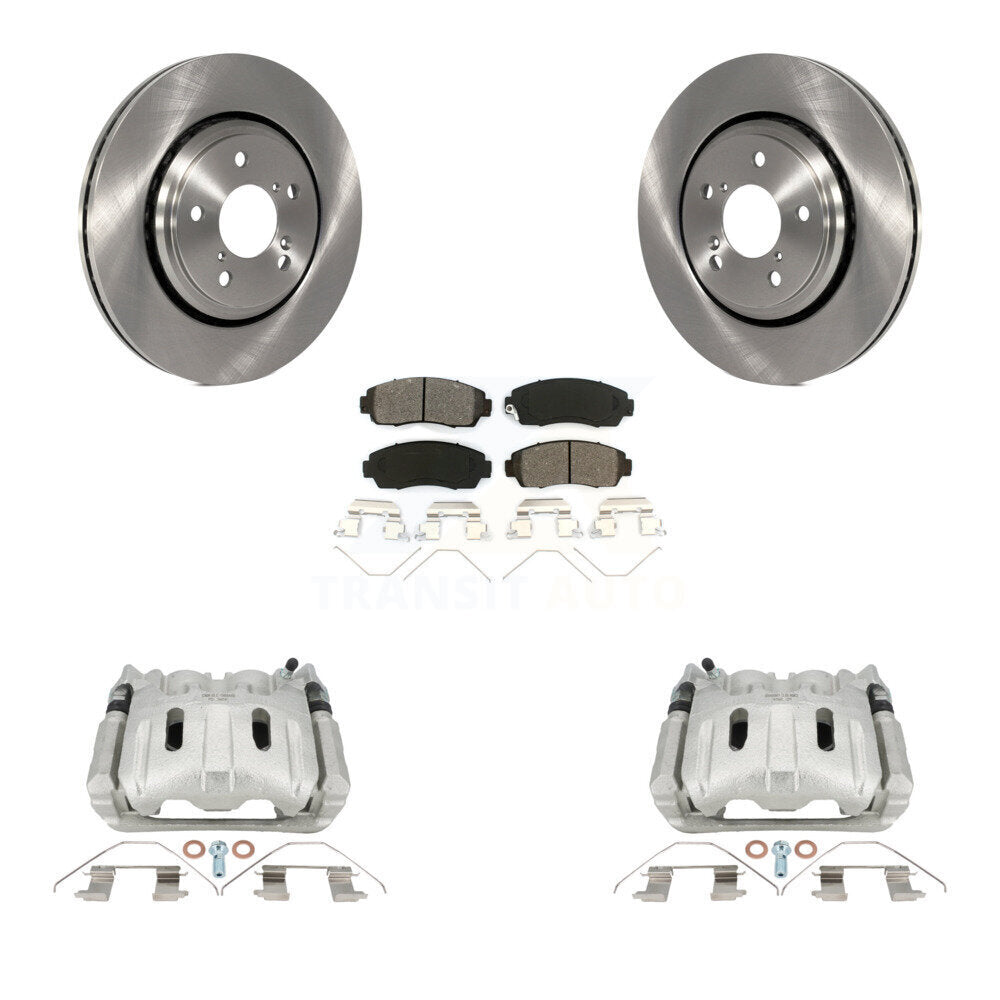 Front Disc Brake Caliper Rotors And Semi-Metallic Pads Kit For 2015-2017 Honda Odyssey KC8-101284S