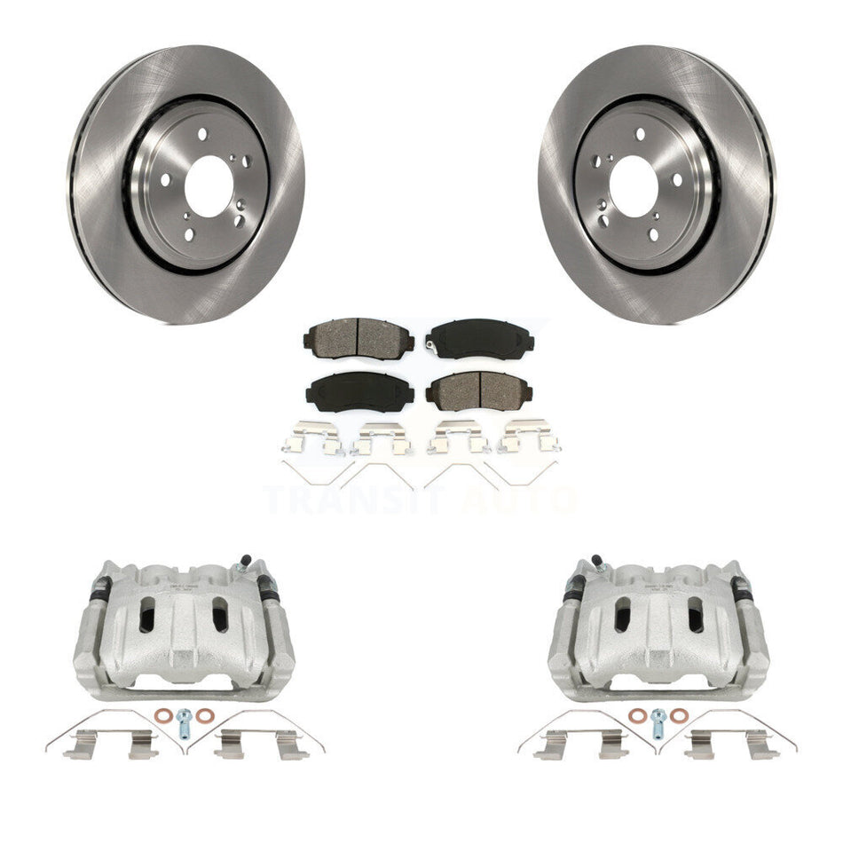 Front Disc Brake Caliper Rotors And Semi-Metallic Pads Kit For 2015-2017 Honda Odyssey KC8-101284S