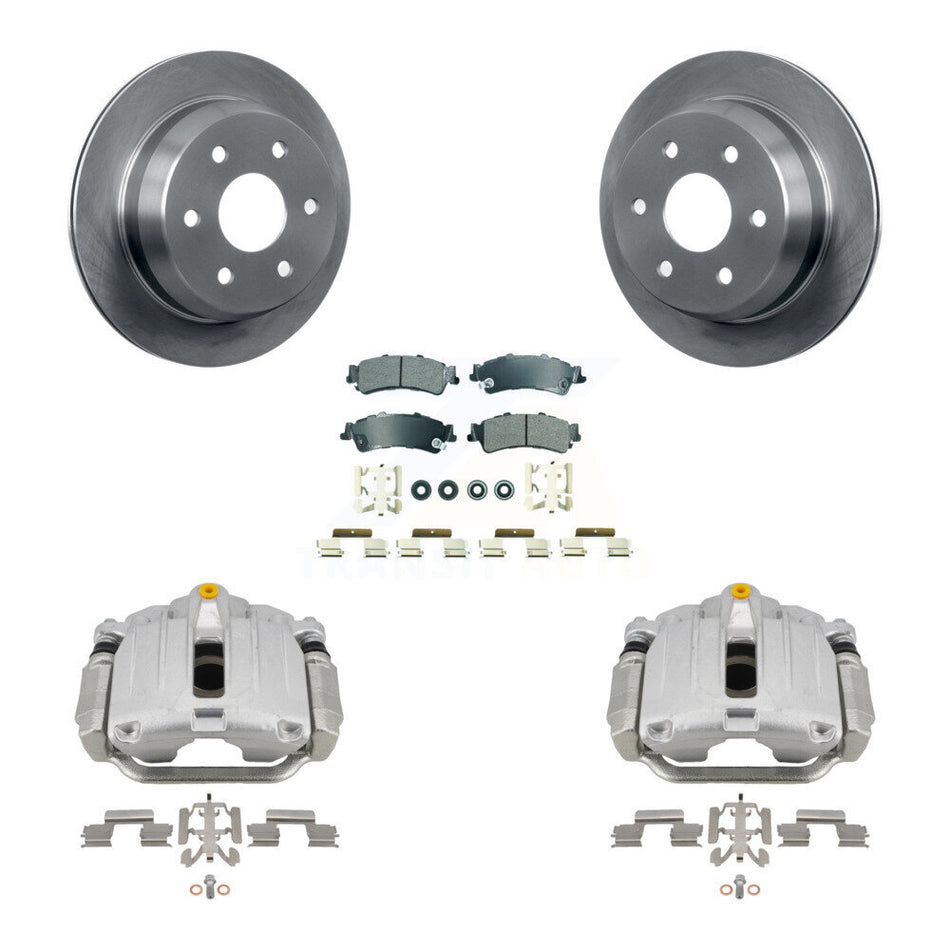Rear Brake Caliper Rotor & Semi-Metallic Pad Kit For Chevrolet GMC Silverado 1500 Sierra KC8-101285N