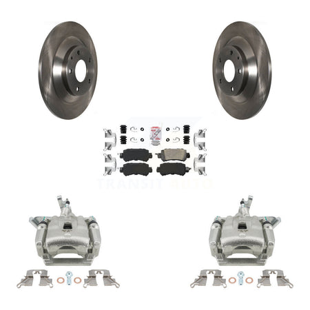 Rear Disc Brake Caliper Rotors And Ceramic Pads Kit For 2013-2015 Mazda CX-5 KC8-101287N