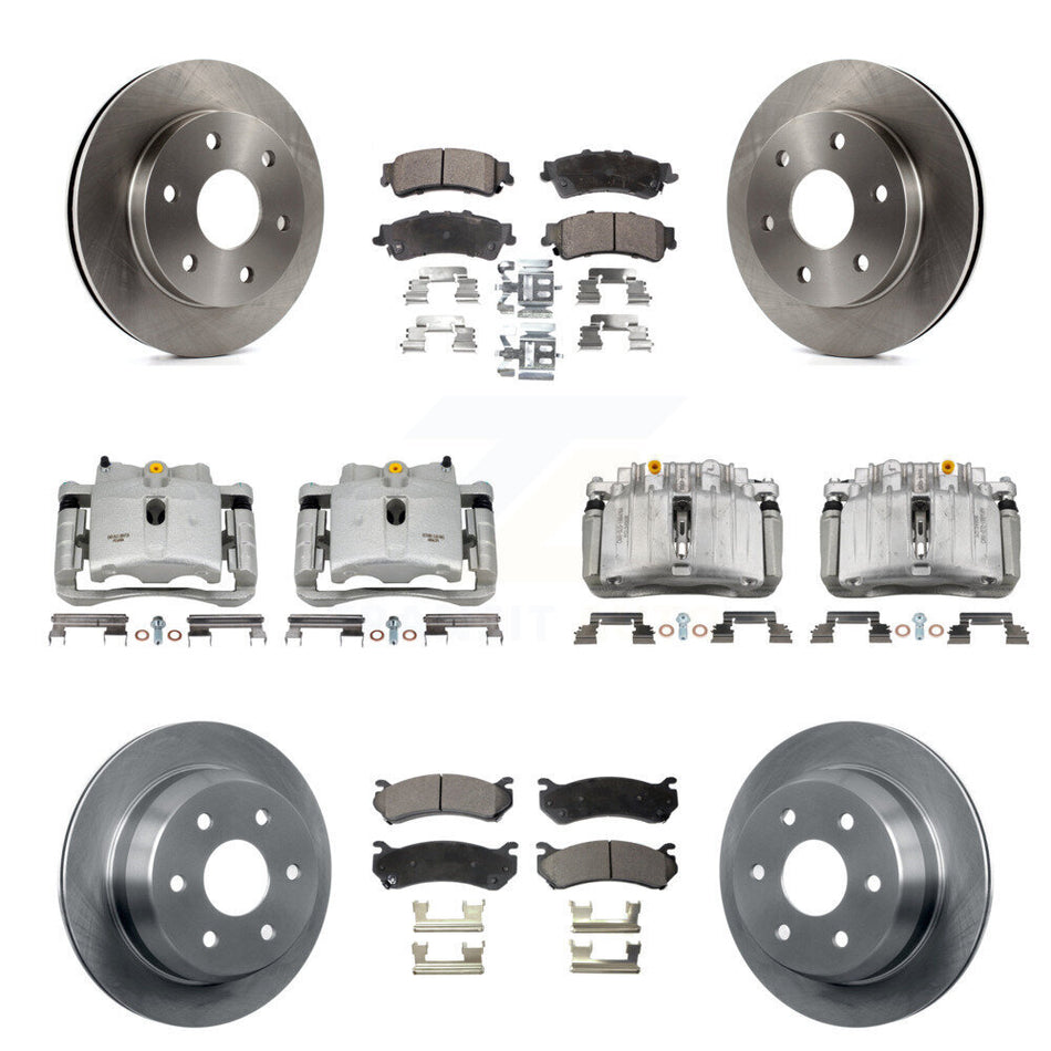Front Rear Brake Caliper Rotor Semi-Metallic Pad Kit (10Pc) For Chevrolet Silverado 1500 KC8-101287P