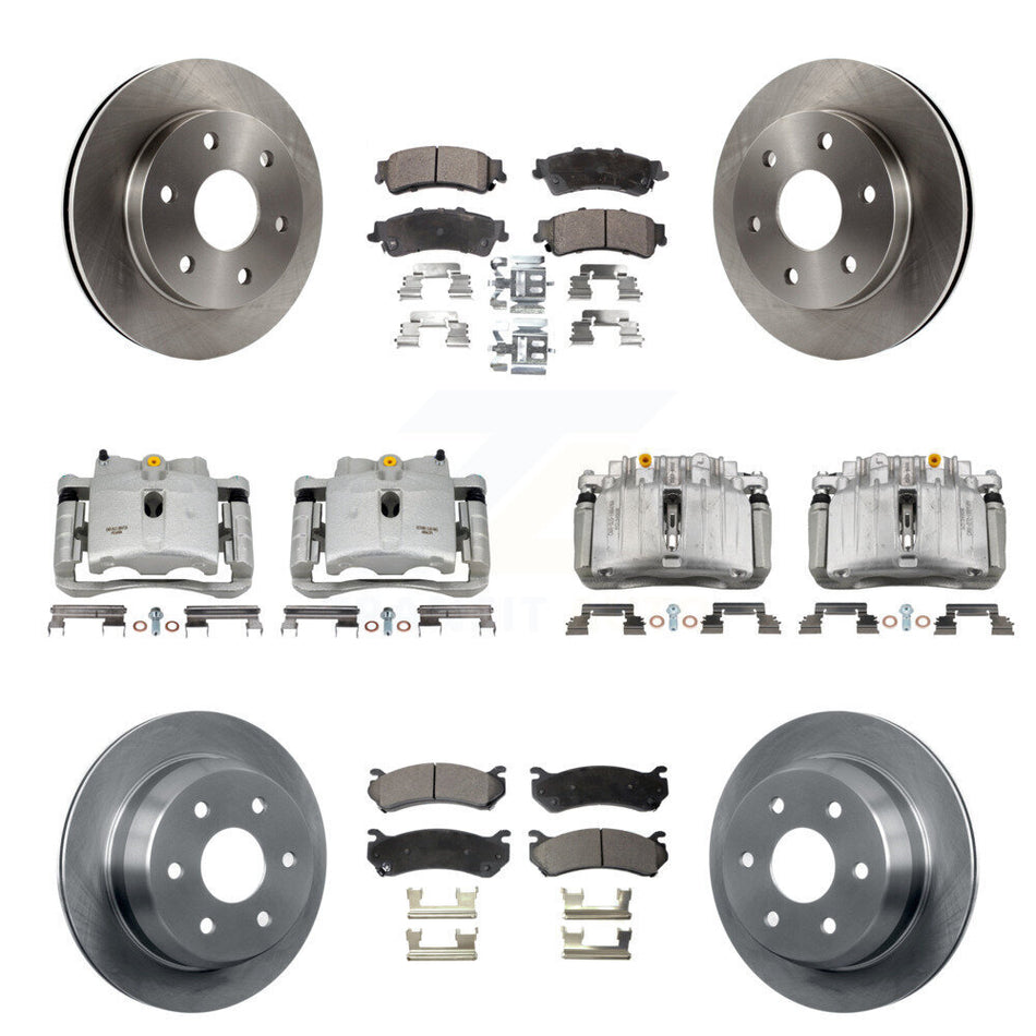 Front Rear Brake Caliper Rotor Semi-Metallic Pad Kit (10Pc) For Chevrolet Silverado 1500 KC8-101287P