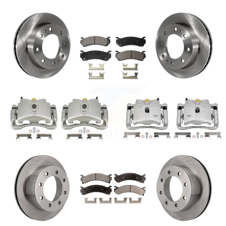 Front Rear Disc Brake Caliper Rotors And Ceramic Pads Kit (10Pc) For Chevrolet Silverado 2500 HD GMC Sierra 3500 Classic Suburban Yukon XL Avalanche KC8-101287T