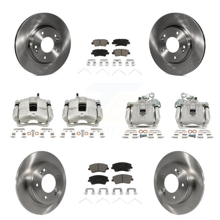 Front Rear Brake Caliper Rotor Ceramic Pad Kit (10Pc) For 2017-2020 Hyundai Elantra 2.0L KC8-101288C