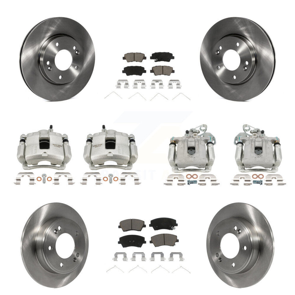 Front Rear Brake Caliper Rotor Ceramic Pad Kit (10Pc) For 2017-2020 Hyundai Elantra 2.0L KC8-101288C