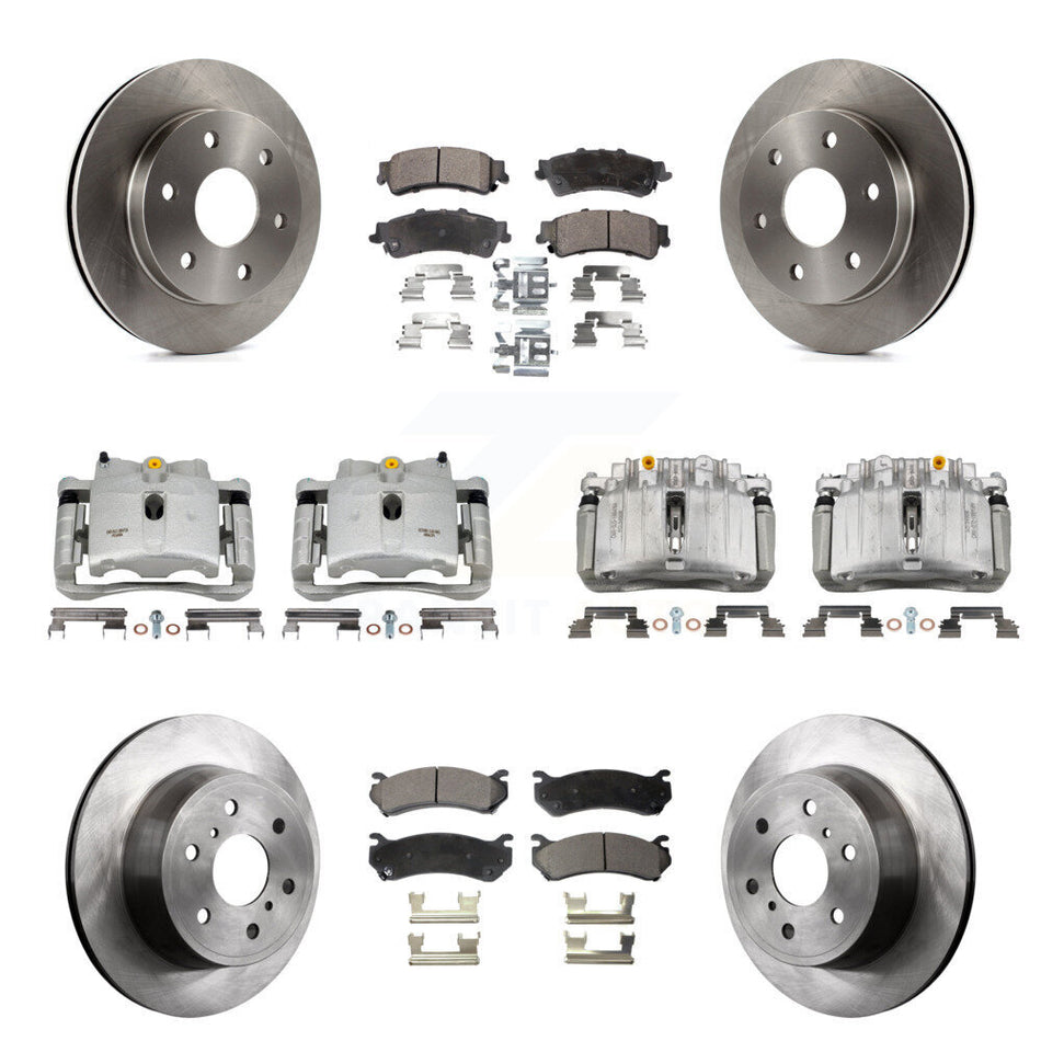 Front Rear Brake Caliper Rotors Semi-Metallic Pad Kit (10Pc) For GMC Sierra 1500 Classic KC8-101288P