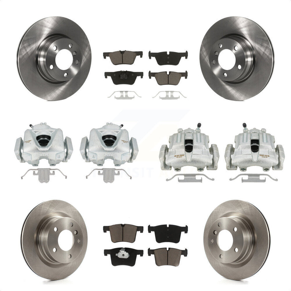 Front Rear Disc Brake Caliper Rotors And Ceramic Pads Kit (10Pc) For 2012 BMW 328i 2.0L Without Blue Painted Calipers KC8-101290C by Transit Auto