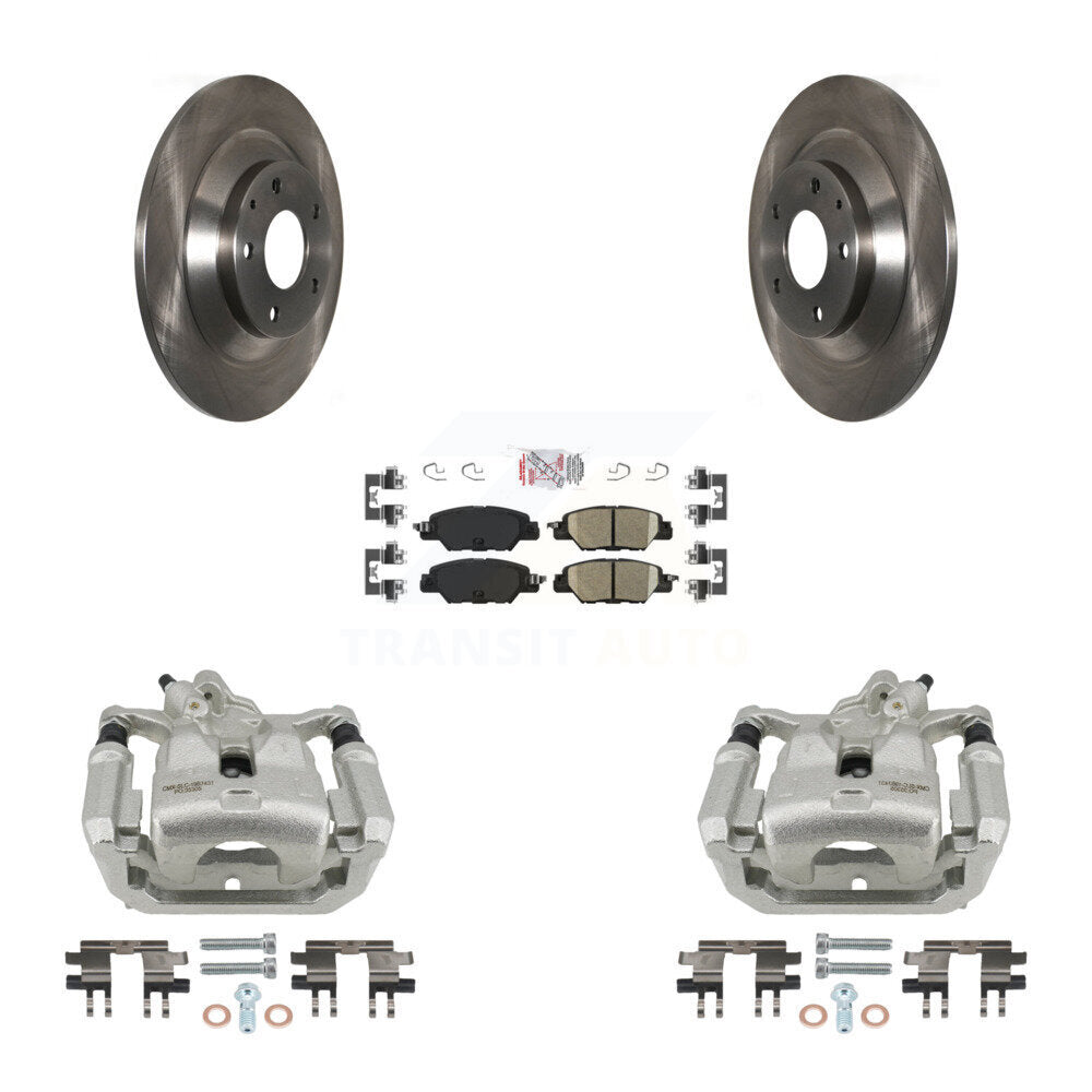 Rear Disc Brake Caliper Rotors And Ceramic Pads Kit For 2016-2022 Mazda CX-5 KC8-101290N