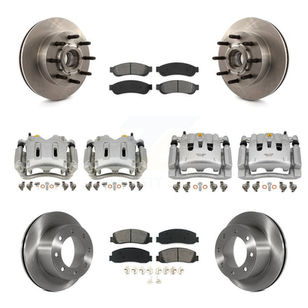 Front Rear Brake Caliper Rotors & Semi-Metallic Pad Kit (10Pc) For Ford F-250 Super Duty KC8-101290S