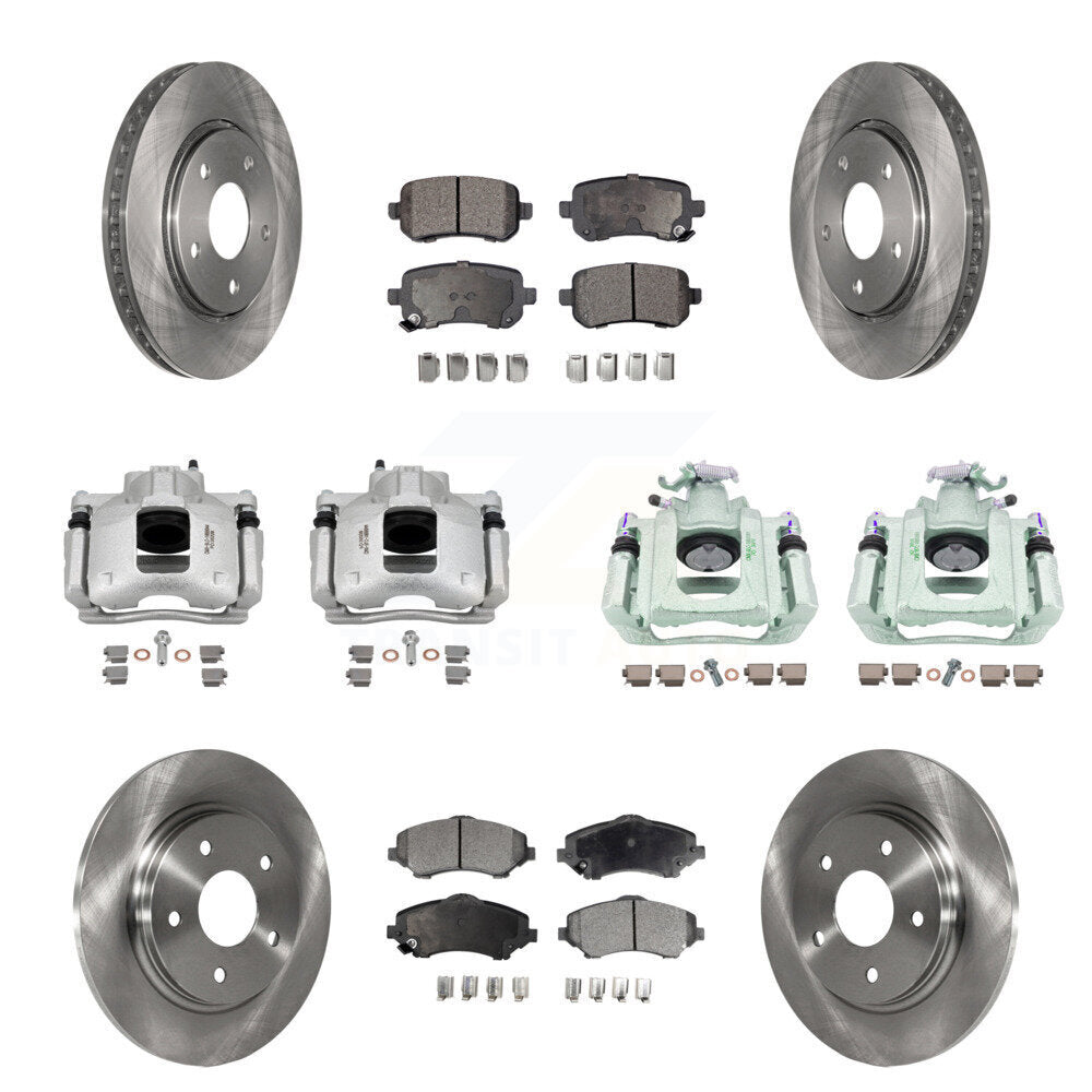 Front Rear Brake Caliper Rotor Ceramic Pad Kit (10Pc) For Dodge Grand Caravan Chrysler & KC8-101290T