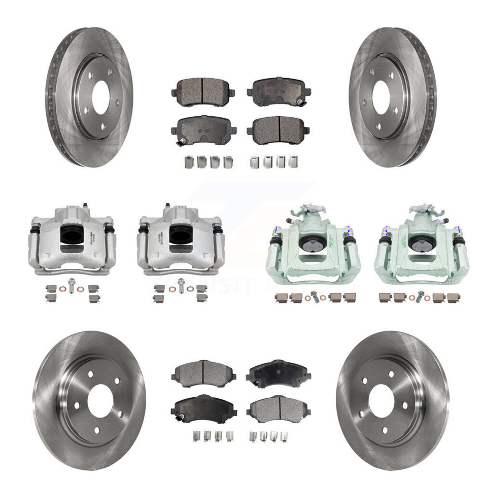 Front Rear Brake Caliper Rotor Ceramic Pad Kit (10Pc) For Dodge Grand Caravan Chrysler & KC8-101290T