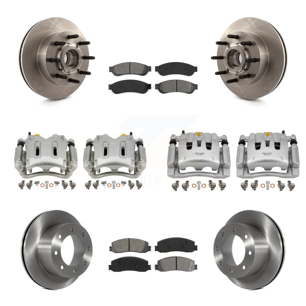 Front Rear Brake Caliper Rotors & Semi-Metallic Pad Kit (10Pc) For Ford F-250 Super Duty KC8-101292S