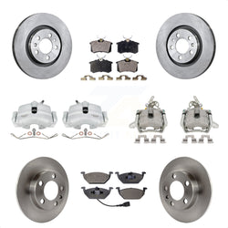 Front Rear Disc Brake Caliper Rotors And Ceramic Pads Kit (10Pc) For 2006 Volkswagen Jetta 2.5L 1.9L With 280mm Diameter Rotor 7th 8th Digit Of VIN Is "9M" Or "1J" KC8-101296T
