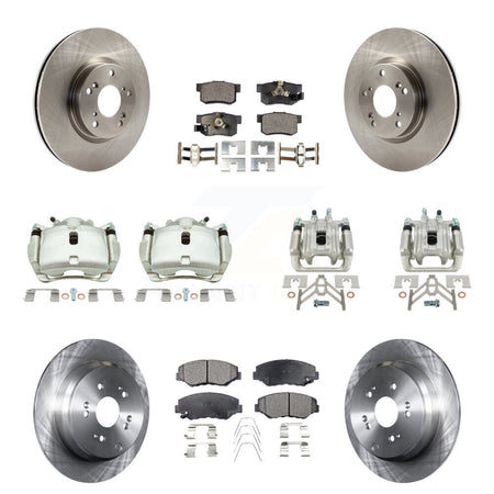 Front Rear Brake Caliper Rotor And Semi-Metallic Pad Kit (10Pc) For 2005-2006 Honda CR-V KC8-101297P