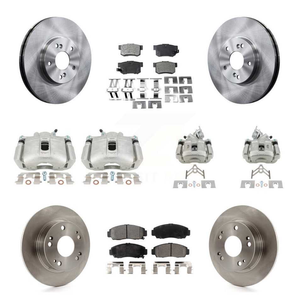 Front Rear Brake Caliper Rotor & Semi-Metallic Pad Kit (10Pc) For Honda Accord Acura TSX KC8-101298P