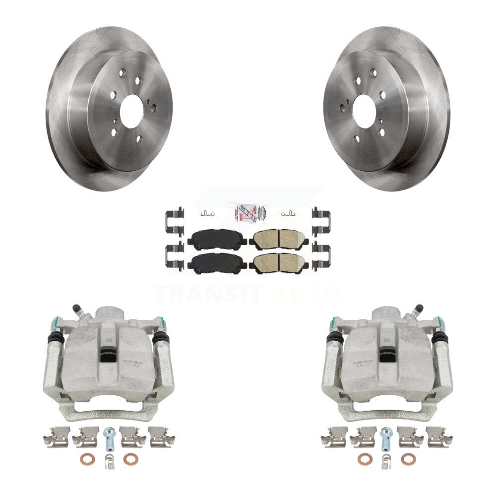 Rear Disc Brake Caliper Rotors And Ceramic Pads Kit For 2014 Toyota Highlander Hybrid Limited with FULL HYBRID EV-GAS (FHEV) engine KC8-101299N by Transit Auto