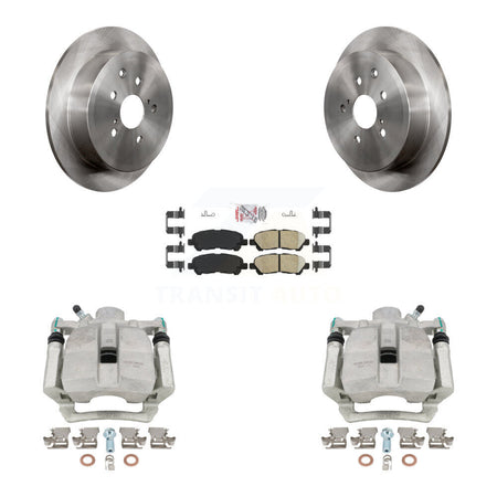 Rear Disc Brake Caliper Rotors And Ceramic Pads Kit For 2014 Toyota Highlander Hybrid Limited with FULL HYBRID EV-GAS (FHEV) engine KC8-101299N by Transit Auto