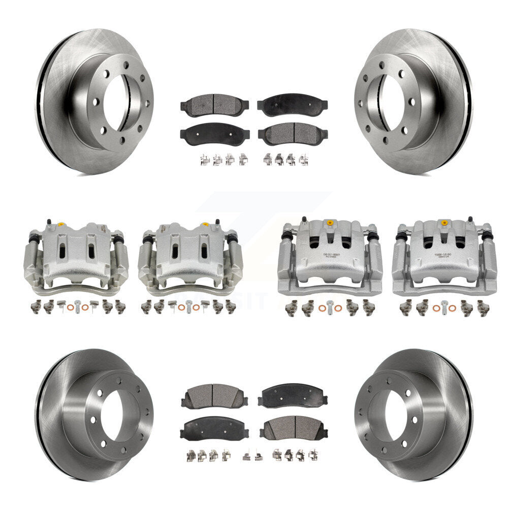 Front Rear Brake Caliper Rotors & Ceramic Pad Kit (10Pc) For Ford F-350 Super Duty F-250 KC8-101299T