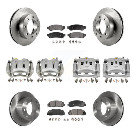 Front Rear Brake Caliper Rotors & Ceramic Pad Kit (10Pc) For Ford F-350 Super Duty F-250 KC8-101299T