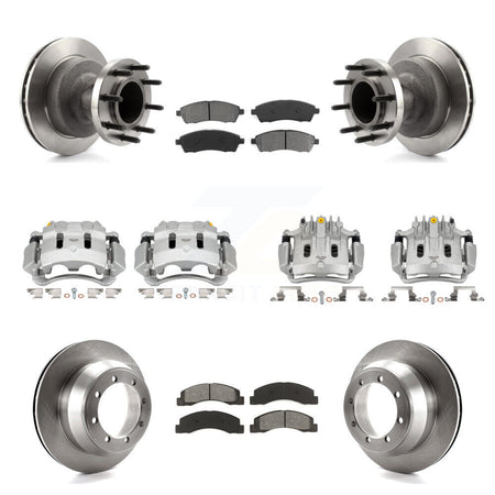 Front Rear Brake Caliper Rotors & Semi-Metallic Pad Kit (10Pc) For Ford F-350 Super Duty KC8-101300S