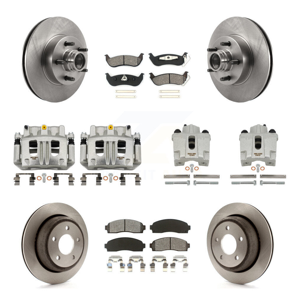 Front Rear Brake Caliper Rotors & Semi-Metallic Pad Kit (10Pc) For 10-11 Ford Ranger RWD KC8-101301S