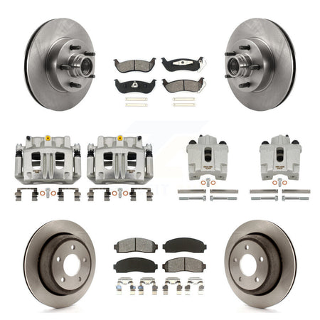 Front Rear Brake Caliper Rotors & Semi-Metallic Pad Kit (10Pc) For 10-11 Ford Ranger RWD KC8-101301S
