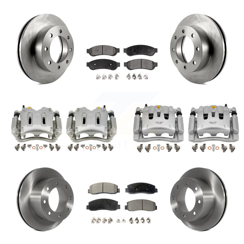 Front Rear Disc Brake Caliper Rotor Ceramic Pad Kit (10Pc) For Ford F-250 Super Duty 4WD KC8-101301T