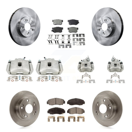 Front Rear Disc Brake Caliper Rotors And Semi-Metallic Pads Kit (10Pc) For Honda Accord KC8-101302P