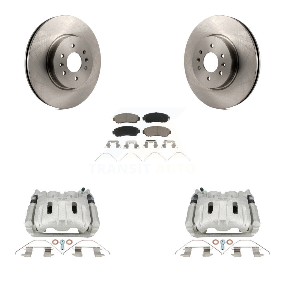 Front Disc Brake Caliper Rotors And Ceramic Pads Kit For 2011-2014 Honda Odyssey KC8-101303C