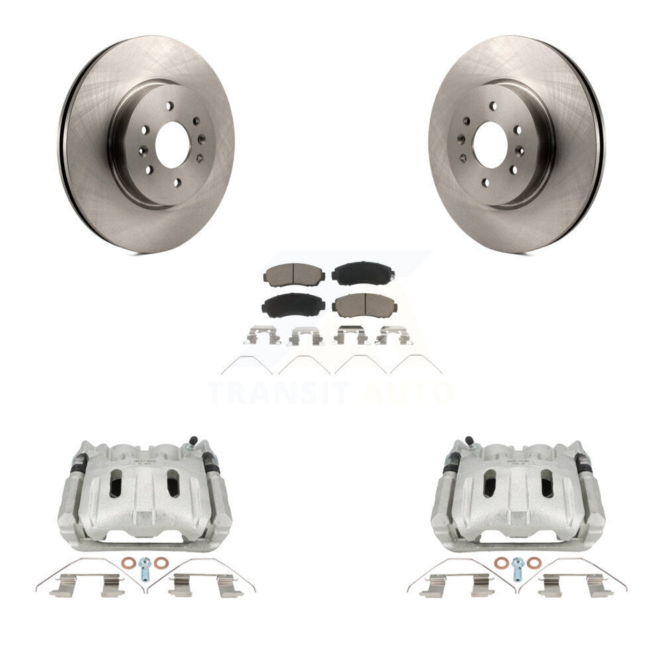 Front Disc Brake Caliper Rotors And Ceramic Pads Kit For 2011-2014 Honda Odyssey KC8-101303C