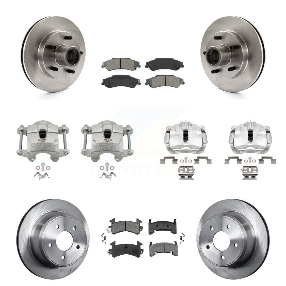 Front Rear Disc Brake Caliper Rotors And Semi-Metallic Pads Kit (10Pc) For Chevrolet S10 KC8-101303S