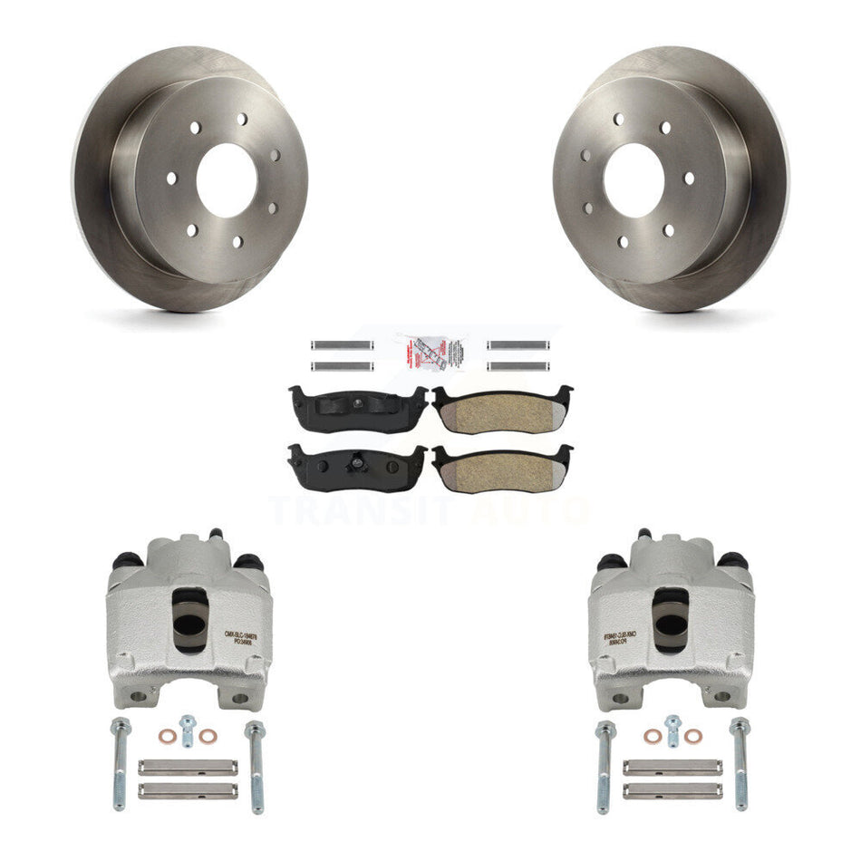 Rear Disc Brake Caliper Rotors And Semi-Metallic Pads Kit For Ford F-250 HD KC8-101304N